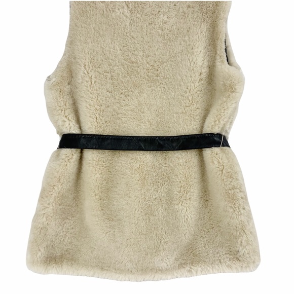 H&M Super Soft Faux Fur Tie Belt Waist Vest - Picture 10 of 14
